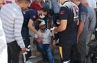 Motosiklet yayaya çarptı: 1 yaralı