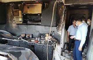Nazilli Belediyesi’nden evi yanan çifte yardım