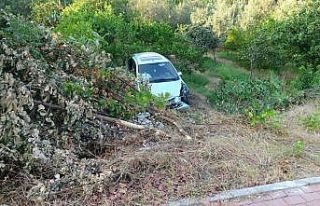 Otomobil bahçeye uçtu: 3 yaralı