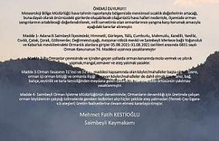 Saimbeyli’de ormanlık alanlara giriş yasaklandı