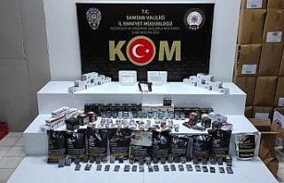 Samsun’da kaçak tütün ve makaron ele geçirildi