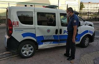 Samsun’da polis aracına hafif ticari araç çarptı