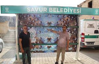 Savur’daki duraklar serinletiyor