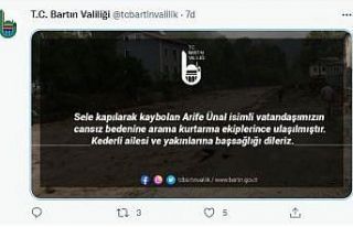 Selde kaybolan 84 yaşındaki Arife Ünal’ın cansız...