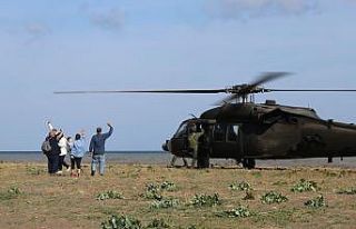 Selde mahsur kalan vatandaşlar 2 gün sonra helikopterle...
