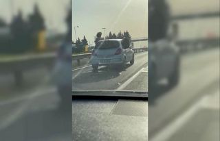 Silivri’de tehlikeli yolculuk kamerada
