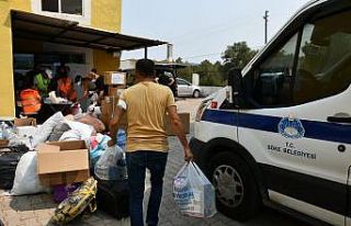 Söke Belediyesi’nin yardım aracı Muğla’nın...