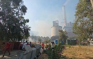 Termik santralde başlayan yangını mutfak personeli...