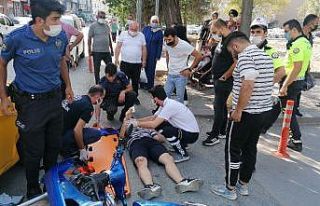 Ticari taksiyle çarpışan motosiklet sürücüsü...