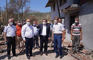 Vali Tavlı, yangından etkilenen bölgelerde incelemelerini...