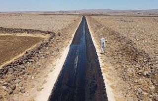 Viranşehir kırsalında asfalt çalışması