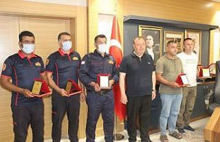 Yangın kahramanları ödüllendirildi