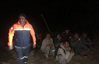 AFAD ve jandarma kayalıklarda mahsur kalan düzensiz...