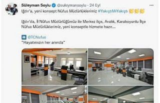 Bakan Soylu, yenilenen Iğdır Nüfus Müdürlükleri’ni...