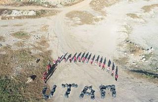 Çöplerle “Utan” yazdılar