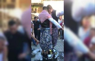 Damadı kara kazan üzerinde oynattılar