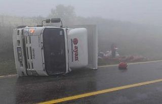 Enerji nakil hattı taşıyan kamyon kaza yaptı:...