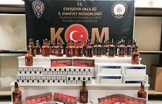 Eskişehir’de 42 şişe sahte içki ve 870 paket...