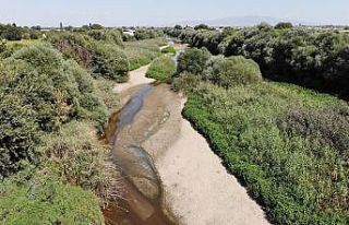 Gediz Nehri kuruma noktasına geldi, kum adacıkları...