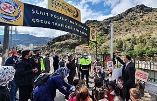 Gümüşhane’de trafik eğitim parkı yeniden çocuklarla...