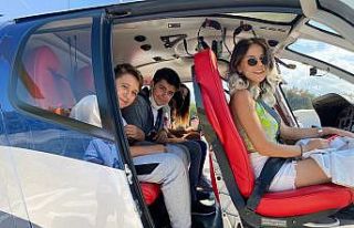 Helikopterler öğrenciler için havalandı