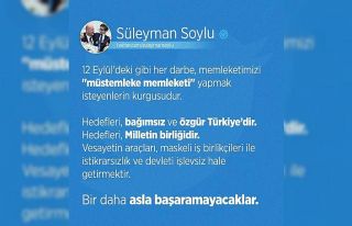 İçişleri Bakanı Soylu: “12 Eylül’deki gibi...