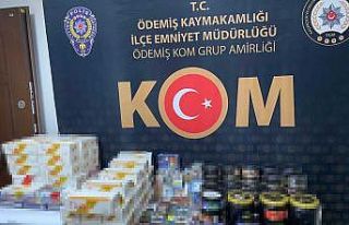 İş yerine operasyon: 48 kilo kaçak nargile tütünü...