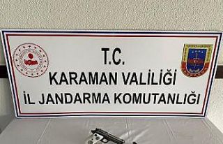 Karaman’da ruhsatsız tabanca ele geçirildi