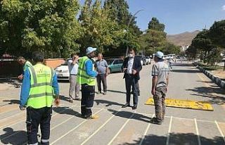 Kaymakam Savar, yaya geçidi çizgi çalışmalarını...