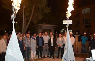 Korkuteli ilçesinde ilk doğalgaz ateşi yandı