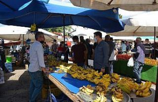 Manyas pazarında salgın önlemleri denetimi