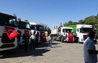 Mardin Büyükşehir Belediyesine hibe edilen araçlar...