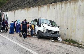 Minibüs istinat duvarına çarptı: 6’sı çocuk...