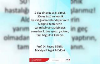 Pandemide 50 yaş üstü ve kronik hastalığı olanlara...