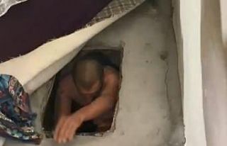 Salona kazdığı çukurun içinde yakalandı