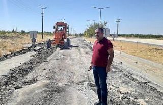 Samsat’ın girişine beton asfalt yapılıyor