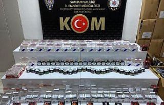 Samsun’da 14 bin 600 adet dolu makaron ele geçirildi