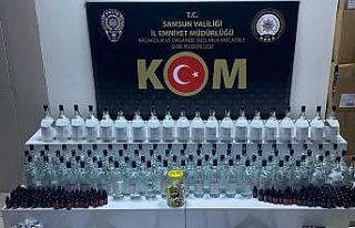 Samsun’da 2 bin 303 adet alkolü içki yapımında...