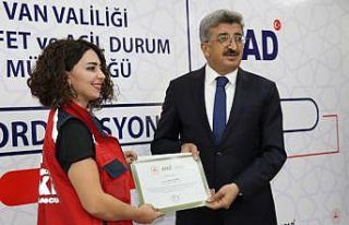 Sel felaketinde görev alanlara teşekkür belgesi