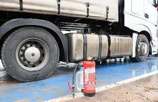 Tamirden çıkan tırın mazot deposu test sürüşünde...