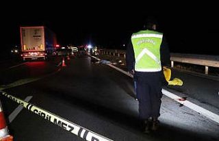 TEM’de patlayan lastiği değiştiren 2 kişiye...