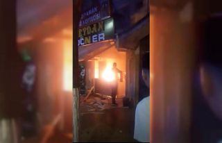 Tüp patladı büfe savaş alanına döndü