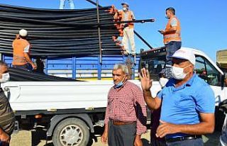 Yangınzede üreticilere 6 bin 300 adet sulama borusu...