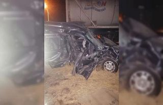 Yük treni hemzemin geçitte hafif ticari aracı biçti:...