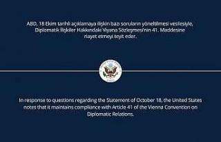 ABD Büyükelçiliği: “ABD, 18 Ekim tarihli açıklamaya...
