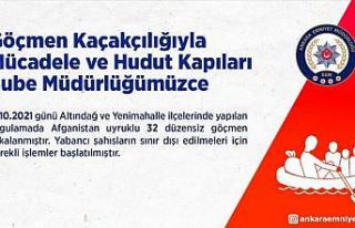 Ankara’da yabancı uyruklu 32 düzensiz göçmen...