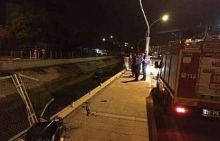 Aracıyla kanala düşen uzman çavuş ağır yaralandı