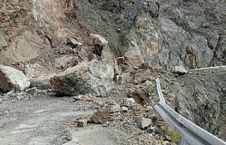 Artvin’de heyelan nedeniyle bir köy yolu ulaşıma...