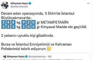 Bakan Soylu, iki farklı ilde yüklü miktarda uyuşturucu...