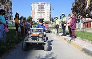 Battalgazi trafik eğitim parkı, minik öğrencileri...